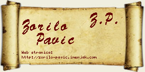 Zorilo Pavić vizit kartica
